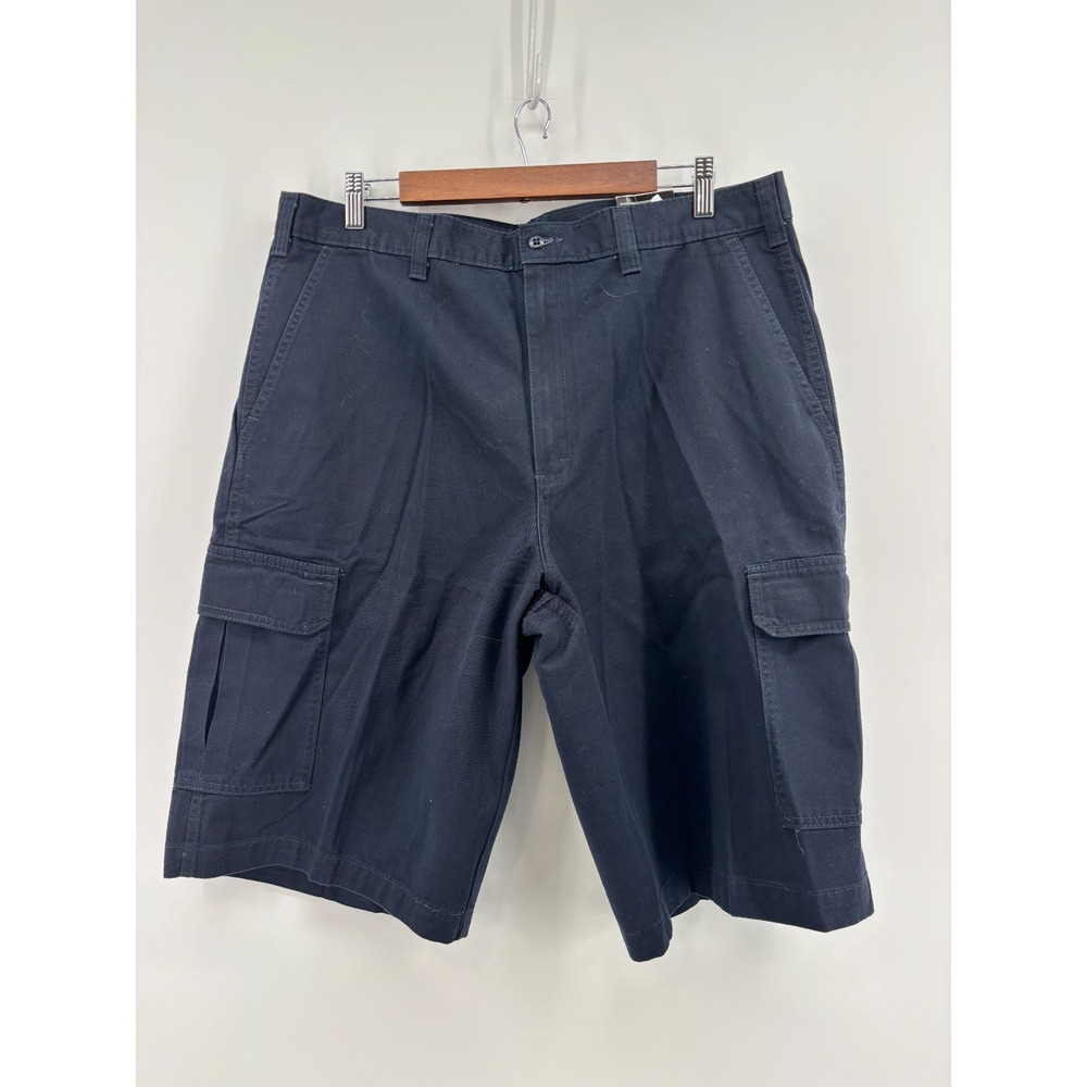 Dickies Mens Loose Fit Cargo Shorts Navy Blue Cotton Flat Front 43214RDN Size 36